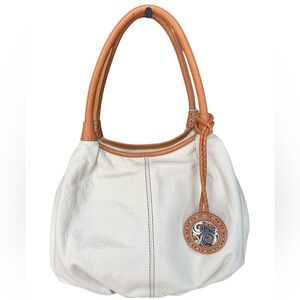 NWT Brighton Tatum London Groove ivory soft pebbled leather bag